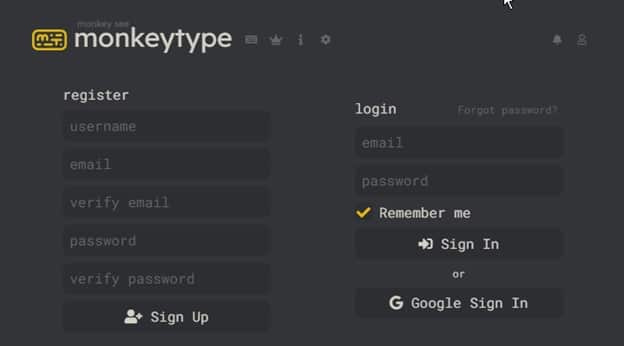 monkeytype-log-in-details