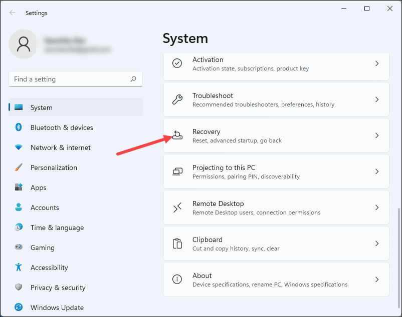 recovery-settings