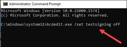 bcdedit-exe-set-testsigning-off-cmd-command