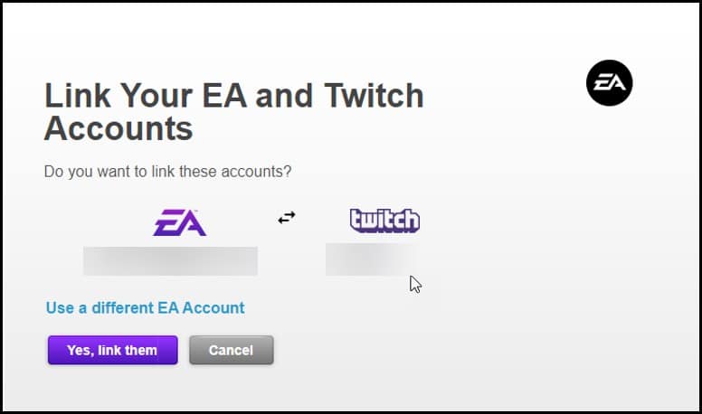 link-EA-twitch-account