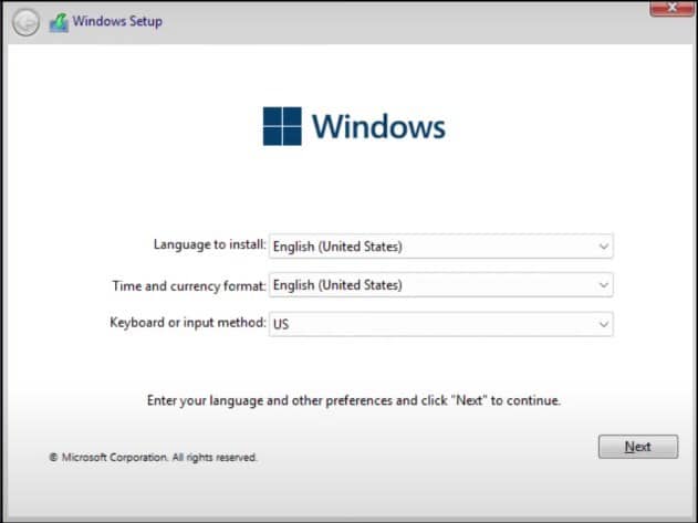 select-language-in-windows-installation-window