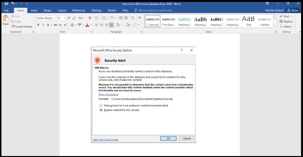 ms-office-security-option
