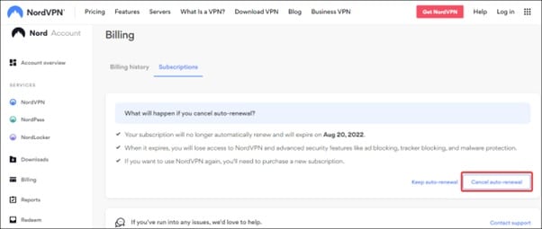 cancel-auto-renewal-nord-vpn