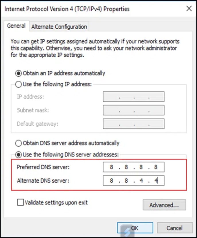 preferred-dns-alternate-dns