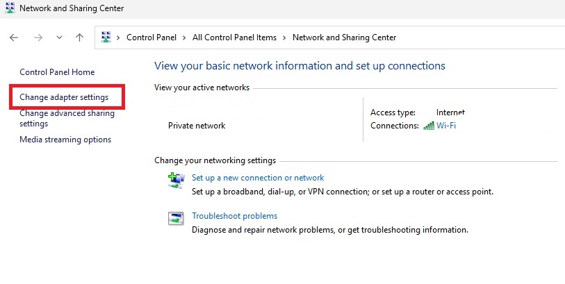 change-adapter-settings