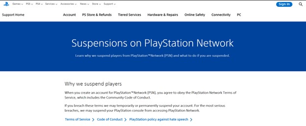 suspension-on-playstation-network