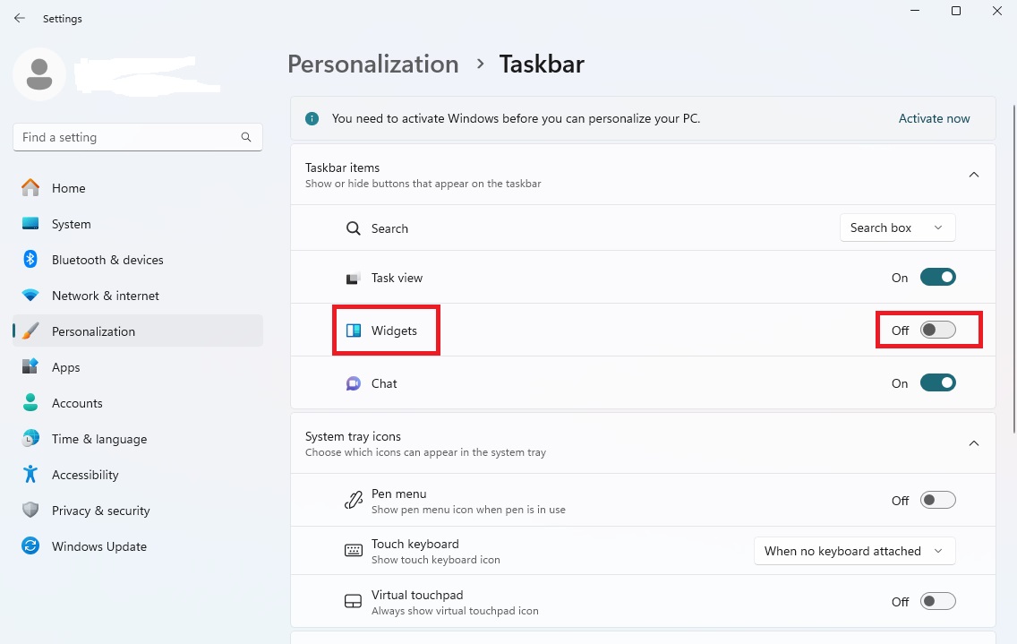 turn-off-widgets